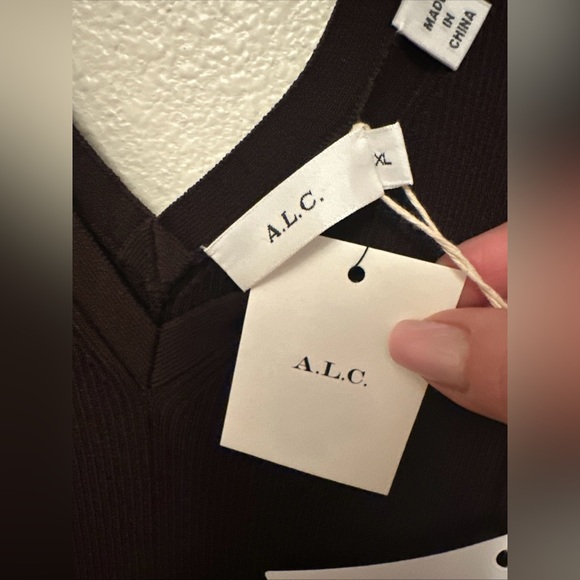 A.L.C. Ribbed Tank Dress in Chocolate Brown. Size XL $495 - Picture 9 of 10